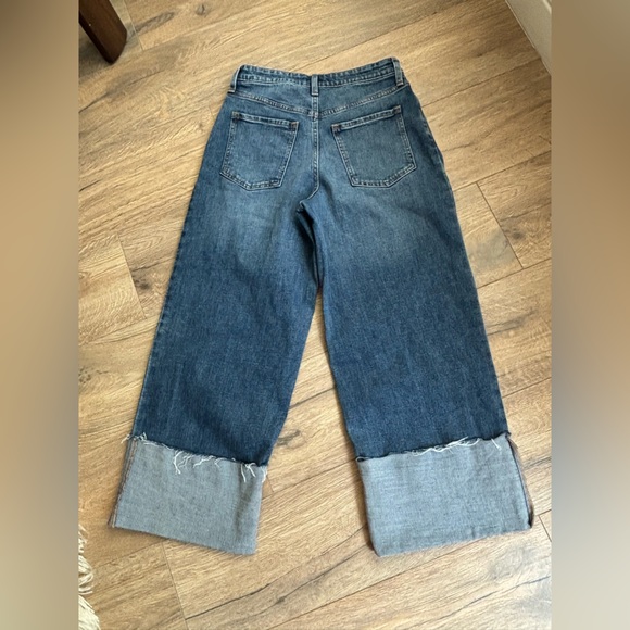 Banana Republic Wide Leg Crop Dark Blue Flare Jeans Size 27 / 4 Women’s - Picture 12 of 12